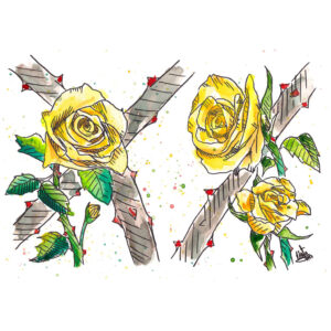 Dibujo Original Rosas Amarillas
