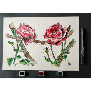 Dibujo Original Rosas Rosas
